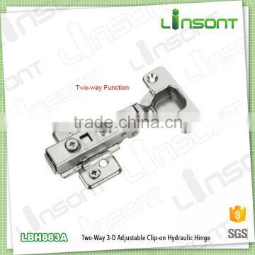 2016 hot sale 3-D adjustable two-way hydraulic clip on bathroom door hinge cabinet furniture hinges