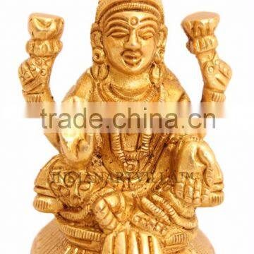 Handmade Beautiful Brass Laxmi Ji Goddess for Hinduism Religious Home Decorative Temple Puja Gift Item