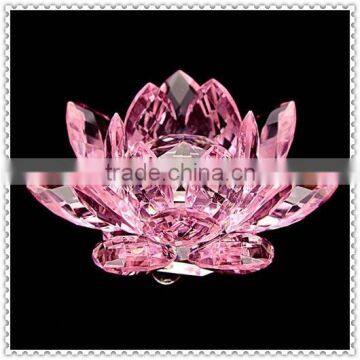 Clear Pink Crystal Flower Lotus for Wedding Decoration
