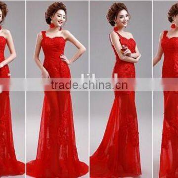 New Fashion Women's Sexy One-shoulder Cheap Price Evening Dress Mermaid Transparent Cheap Price Evening Dress photo-4