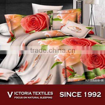 microfiber rose printed home textiles set 4 pieces 3D bedding sets