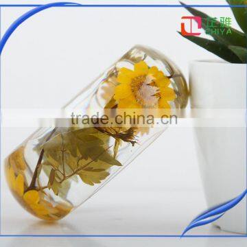 2016 high quality clear customized jewelry resin real dried flower bangle