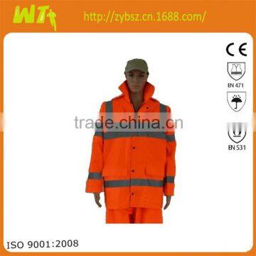 100% polyester reflective working waterproof life jacket parka for men