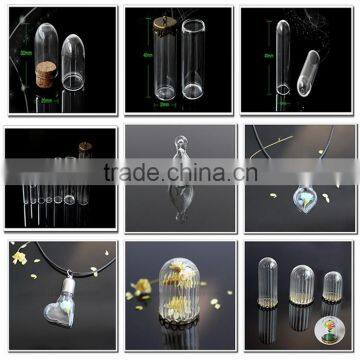 16mm18mm... Hand Blown Mini Large Medium Cover Crystal and Cap, Hollow Terrarium Necklace Pendants Christmas Clear Glass Ball