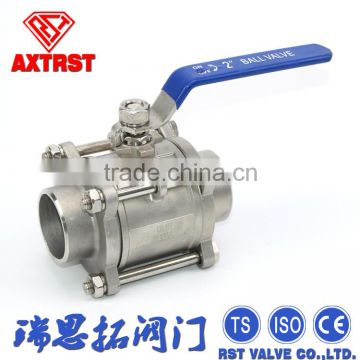 3pc Fast speed stainless steel BW thread ball valve with handles