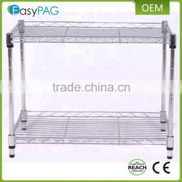 2 Tier knocked down kitchen organizer rack metal shelving wire shelf rack