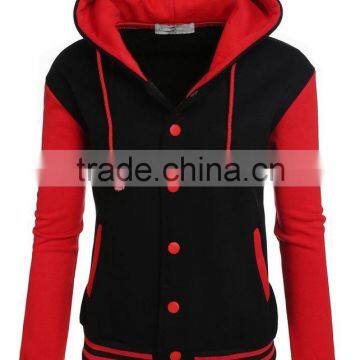 Red/black varsity jackets Unisex style with hood