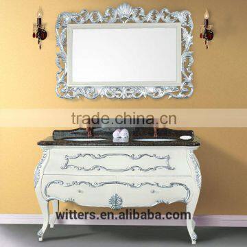 WTS-1233 Customized Luxury Boutique Mirrored Cabinets Type White Bathroom Furniture for 5 Star Hotel photo-5