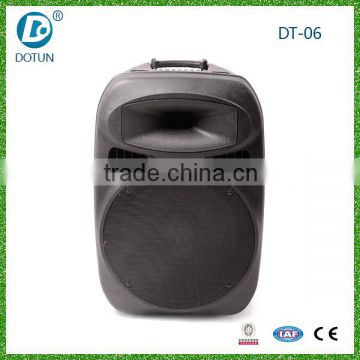 Dotun 15 inch professional portable trolley bluetooth speaker with rechargeable battery