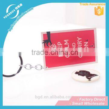 VOGRACE Hotsale UK rectangle clear acrylic keychain