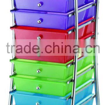 10 Drawer Rainbow Rolling Storage Hair Salon Cart