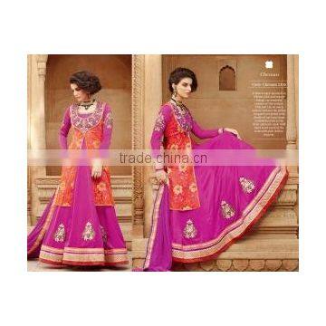 Vivid Dark Magenta Net Jacquard Designer Anarkali Suit/indian designer anarkali suits