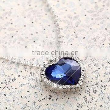 MYLOVE The Heart of the Ocean Necklace Crystal Titanic Jewelry 4*3.5CM MJ-53 photo-2
