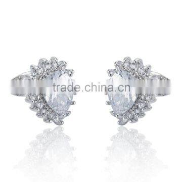 2016 Oval Cut Cubic Zircon Stud Earring Prong Setting Jewelry Wedding Jewelry photo-2