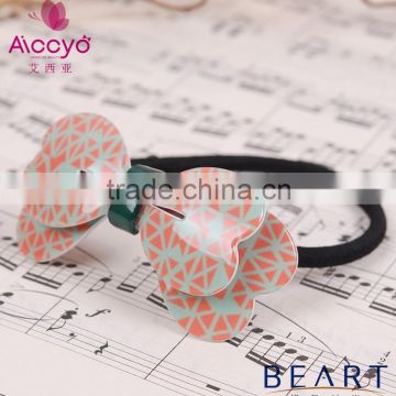 Luxury kids hair accessories fancy bow with elastic hair rubber band