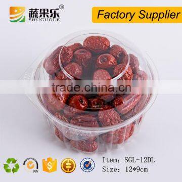 High quality round PET plastic packing box for dry fruit