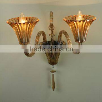 Amber glass pipe wall lamp