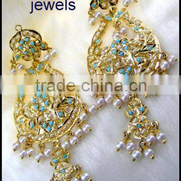 Pearl And Firoza Earring