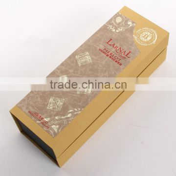 2015 custom design print portable Cheap paper wine box