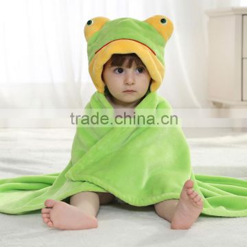 Cute frog head children coral fleece blanket