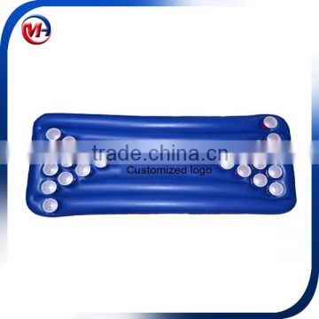 6P PVC 24 holes inflatable beer pong air mattress