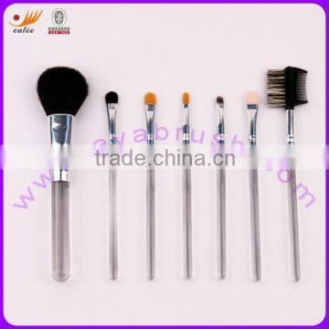 7pcs Classic Black Mini Travel Cosmetic Brush Set with Crylic Handle