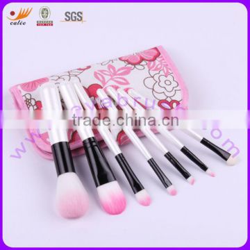 7pcs light pink hair travelling brush kit with flower pouch