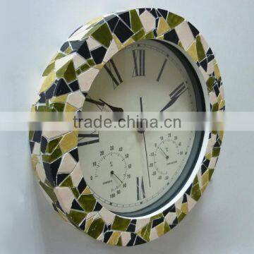 15 Inch 3 in 1 Polyresin Decorative Mosaic Clock photo-4