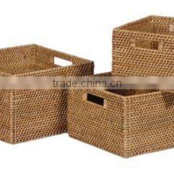 Rattan laundry storage clother basket eco friendly from Vietnam