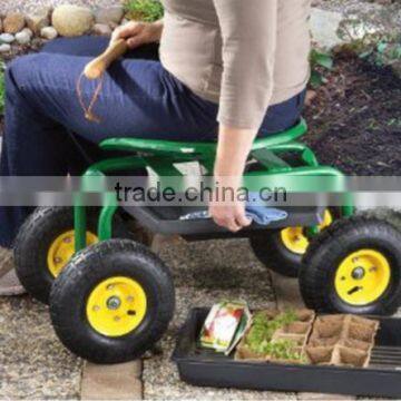 New design green garden cart with wheels