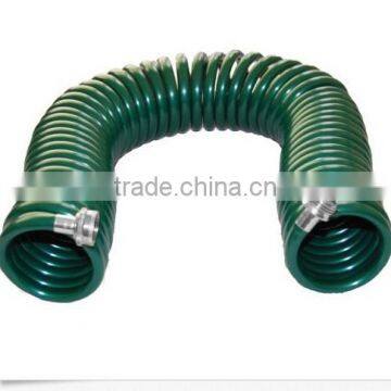 Moss Green Polyurethane Spiral Tube, PU Coil Hose With Brass Ends&Tail(6.5*10mm*6m),Pneumatic Fitting photo-2