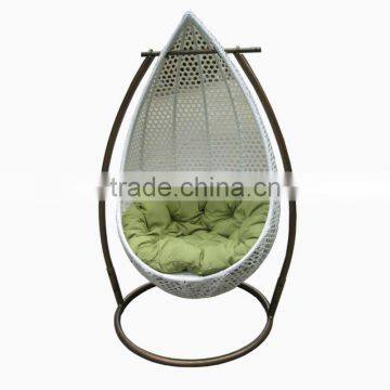 outdoor garden wrought iron rattan swing hanging chair