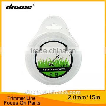 Top Garden Tool Line Grass Cutting Parts 2.0mm*15m Nylon Round Trimmer Line