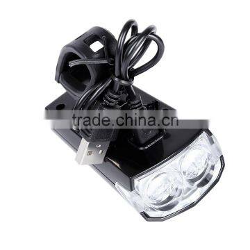 Bicycle Cycling 2 LEDs Safety USB Rechargeable Water Resistant Bright Front Head Light Bike Accessories photo-4