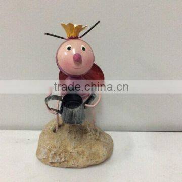 2015 Newest Design Labybug Garden Stakes Metal Ladybug Garden Decoration Garden Stakes Working Ladybug With Flower photo-5