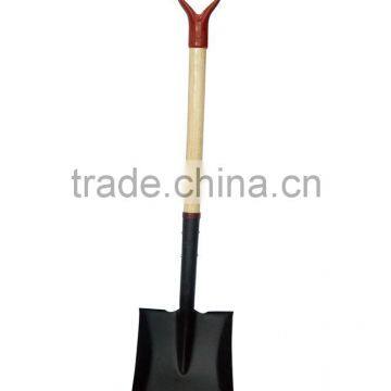 S6357 square shovel with wooden handle