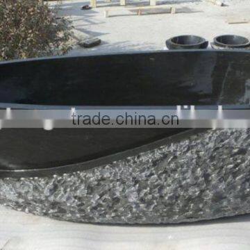 Solid Stone Freestanding Black Bathtub photo-2