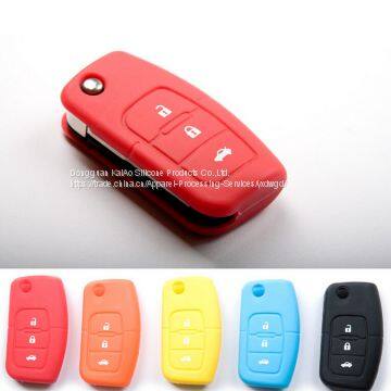 Red Blue Orange Eco-friendly Silicone Soft Cover Car Protective Key Cases photo-2