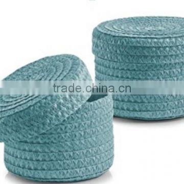 Store More Handmade Round Woven Basket with Lid