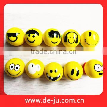 Emoji Printing Small Yellow Bouncy Kids Toy Rubber Ball