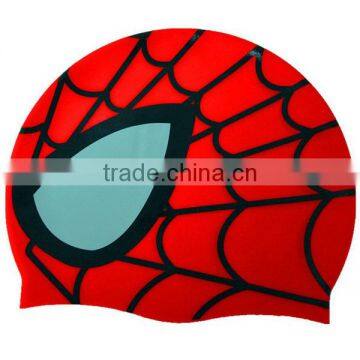 Children's cartoon Spider-Man shape children silicone swimming caps