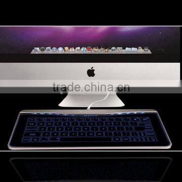 New Transparent Super Thin Glass Touch LED Backlit Universal Wired Keyboard For Windows/IOS/Android/OSX With Gesture Function photo-6