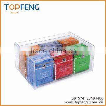 Arcylic Teabag Box With 6 Compact, 6 Compact Tea Bag Box,arcylic Teabag Storage Box,teabag Holder photo-5