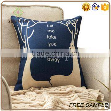 logo printed and pattern customized linen back cushion