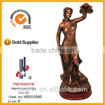 8 Inch Resin High Quality Brass Justice Lady Justice Statue photo-2