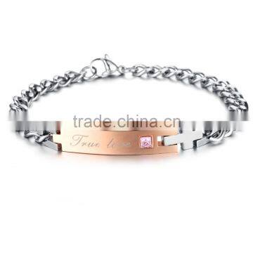 2017 New Arrival Titanium Stainless Steel His And Her True Lover Couple Customized Couple Bracelet photo-3