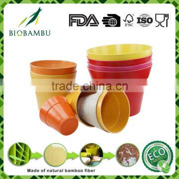 Best Selling Items License Bright Colored Bamboo Fiber Flower Pots photo-2