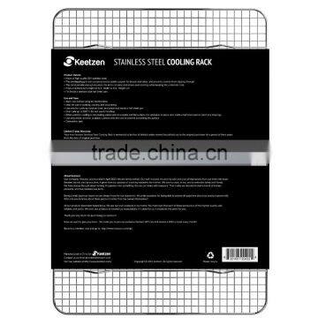 Cooling Rack by Keetzen 100% Real Stainless Steel 12 Inch x 17 Inch for Baking, Roasting & Decorating With Cross Wire Grid Patte photo-3