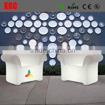 2017 outdoor new design double pe plastic lighting colorful sofa