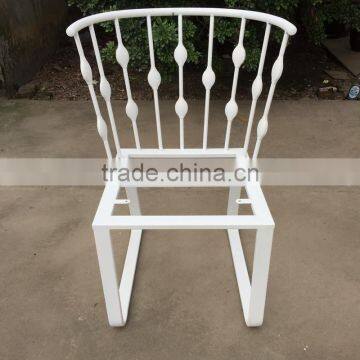 White metal patio chair frame, patio furniture